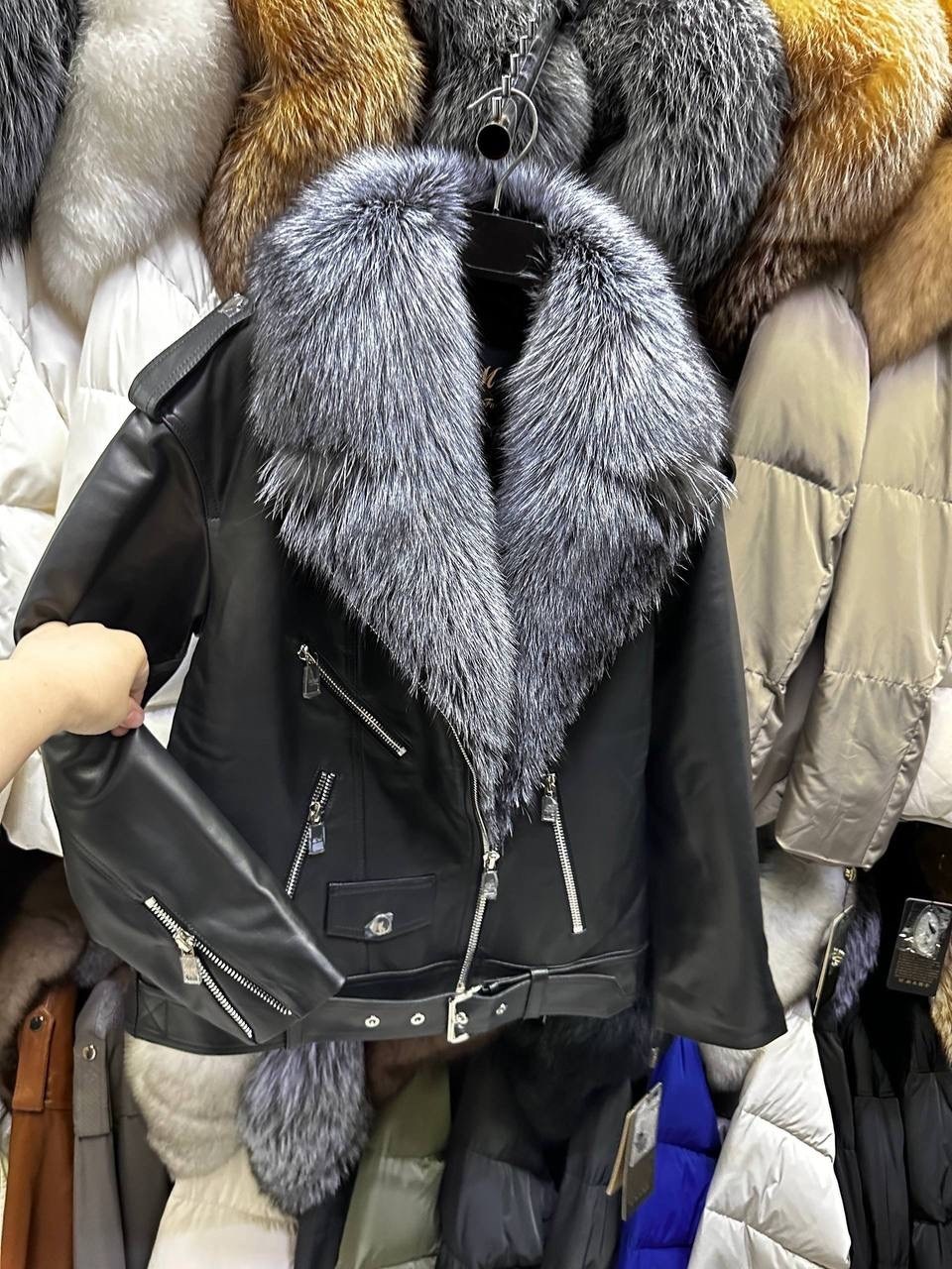 кожаная куртка с мехом,куртка натуральная кожа мех чернобурка,куртка с мехом,кожаная куртка с чернобуркой женская,кожанка с мехом