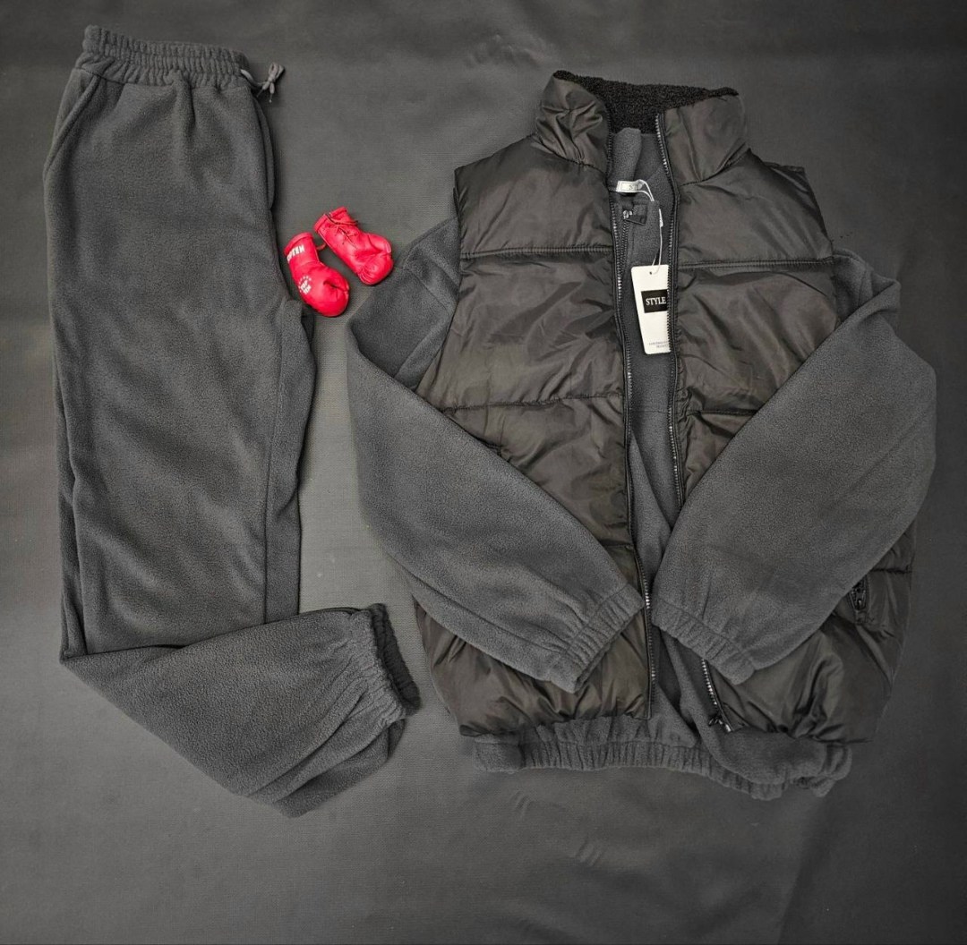 костюм женский спортивный тройка с жилетом утепленный,костюм на флисе,костюм-тройка,женский костюм тройка,костюм-тройка женский утепленный: жилет, толстовка и штаны арт. 1342605