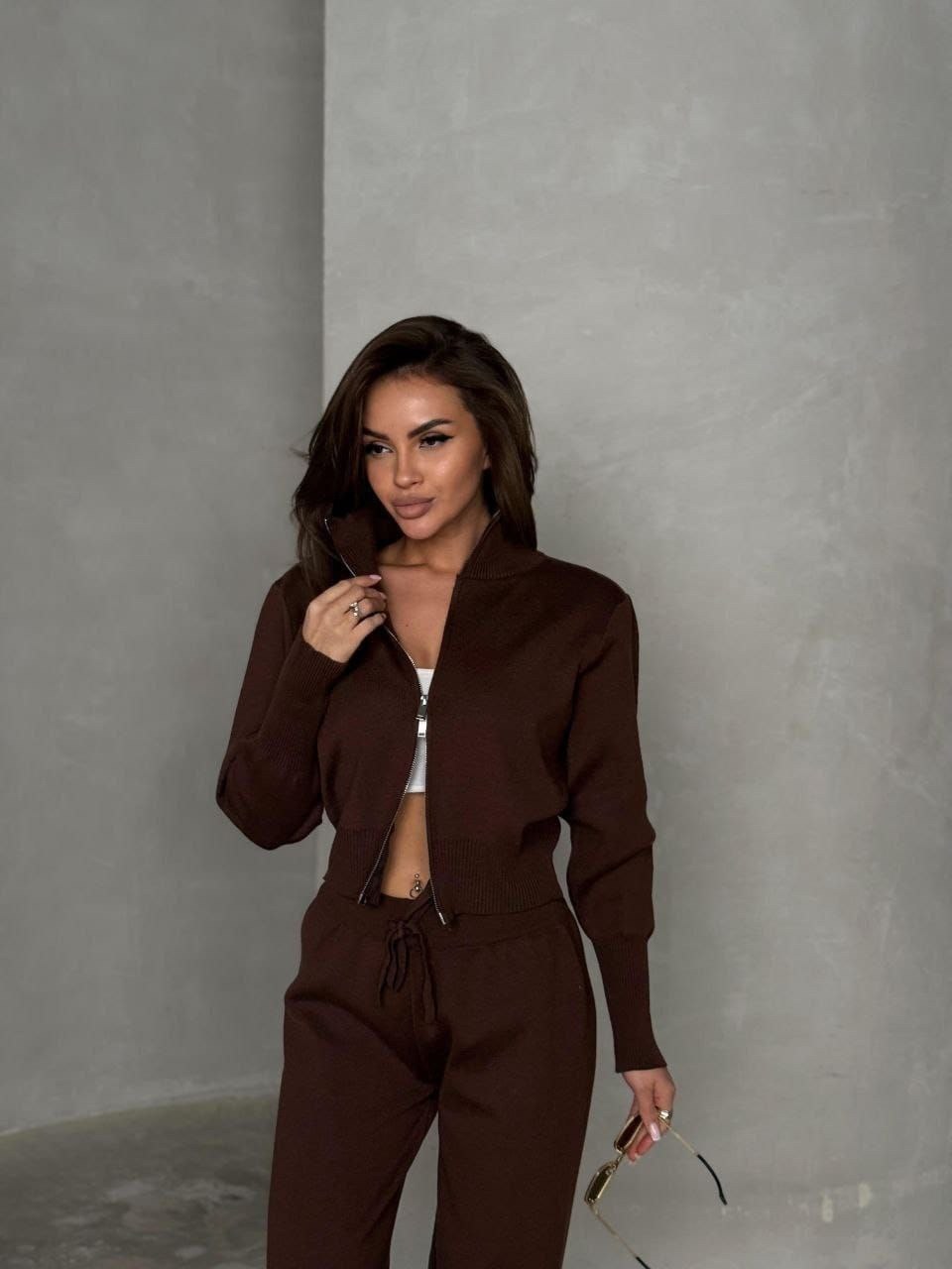 трикотажный костюм,женский костюм,костюм вязаный,костюм кашемировый,костюм трикотажный с брюками вязаный на молнии moreclo