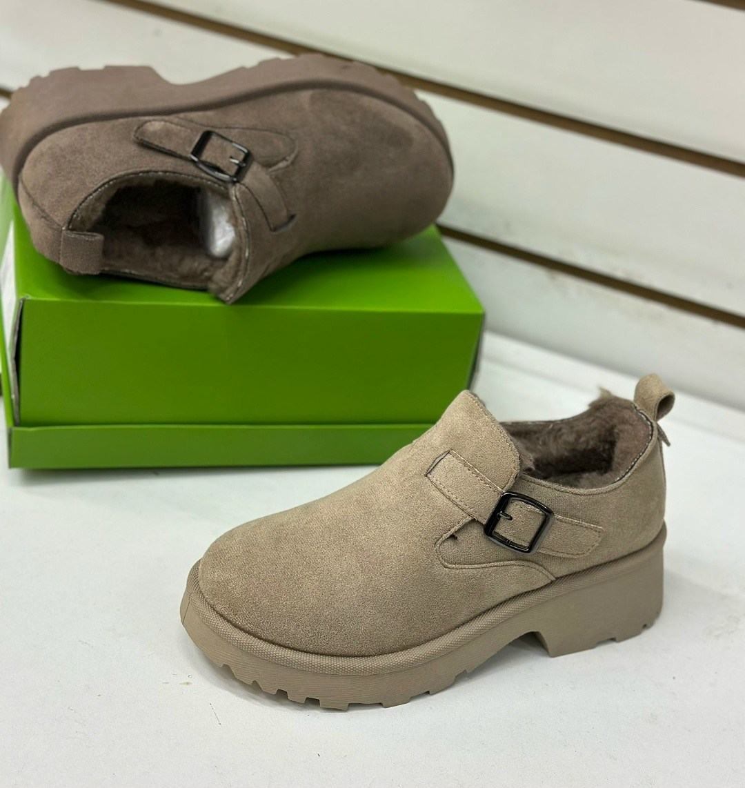 , женская,ботинки замш,мокасины замша,меховые замшевые туфли на плоской подошве на платформе