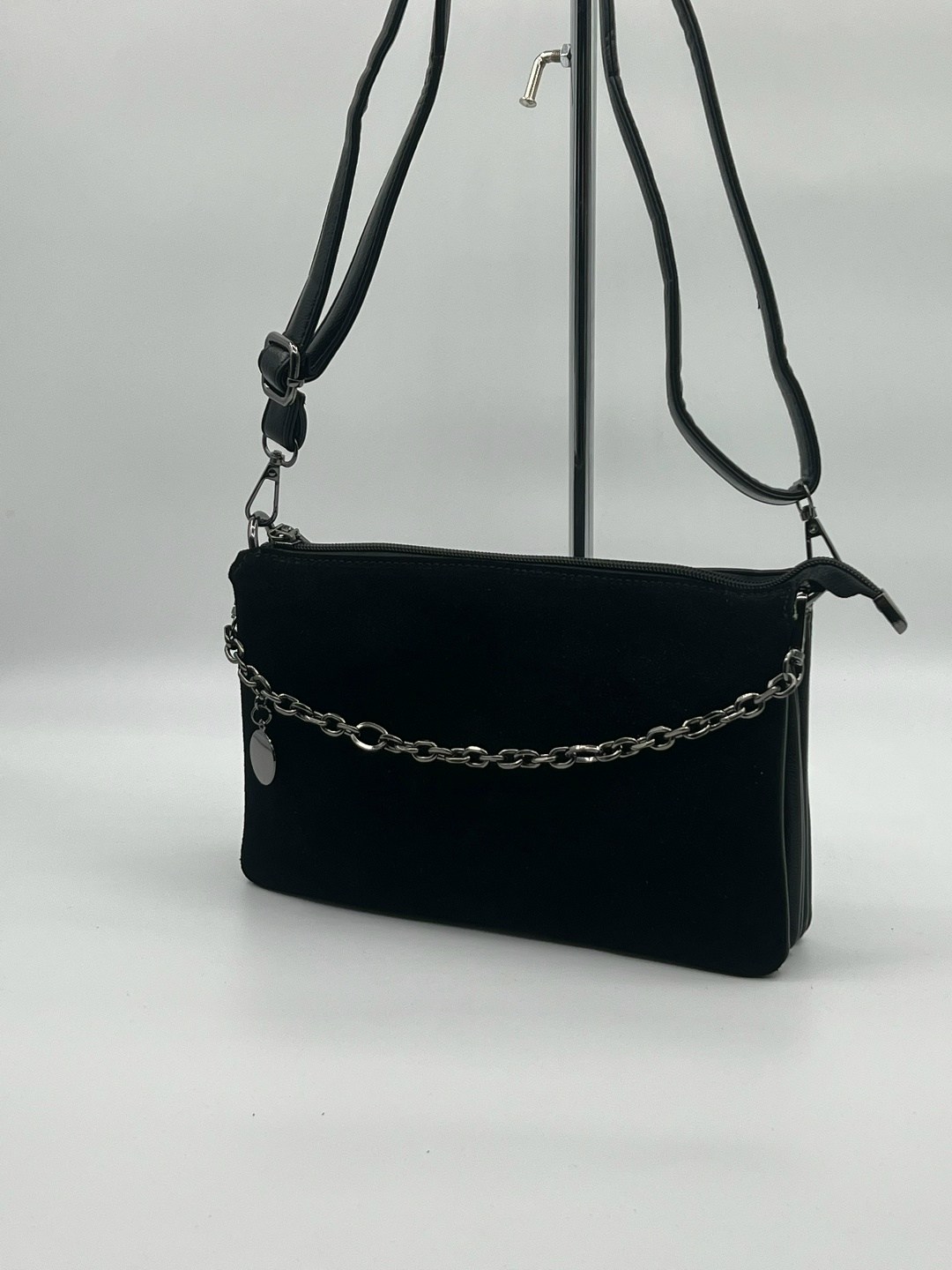 сумка женская,сумка замшевая,женская замшевая сумка,сумка v.fabbiano черная vf571926/224480,сумка женская замшевая черная