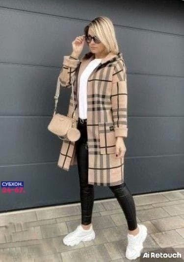 кардиган женские в клетку,пальто в клетку,модное пальто,стильное пальто,пальто с капюшоном