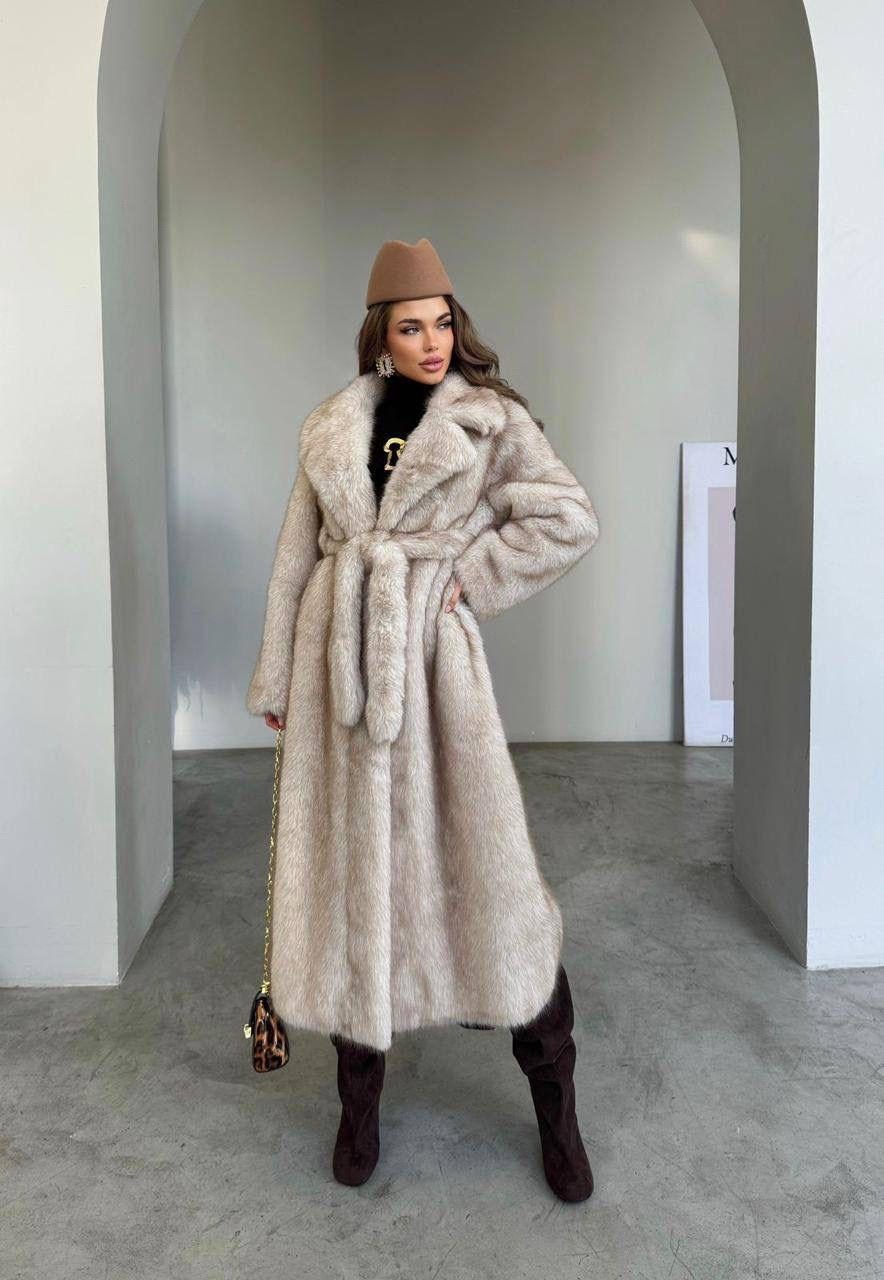 длинная бежевая шуба из эко-меха,шуба из экомеха,искусственная шуба,шубка,шуба из эко меха