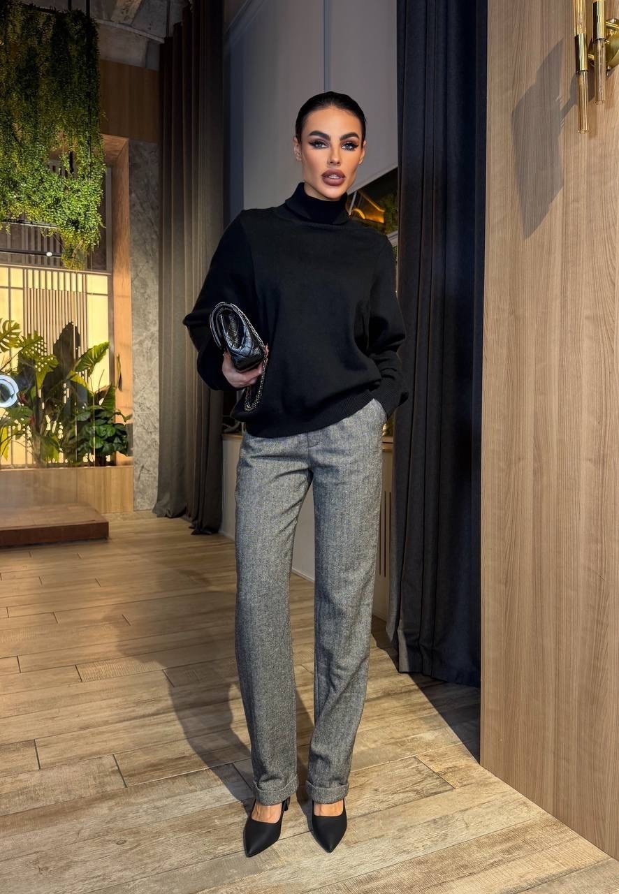 демисезонные брюки,джемпер женский,брюки женские,серые брюки,джемпер