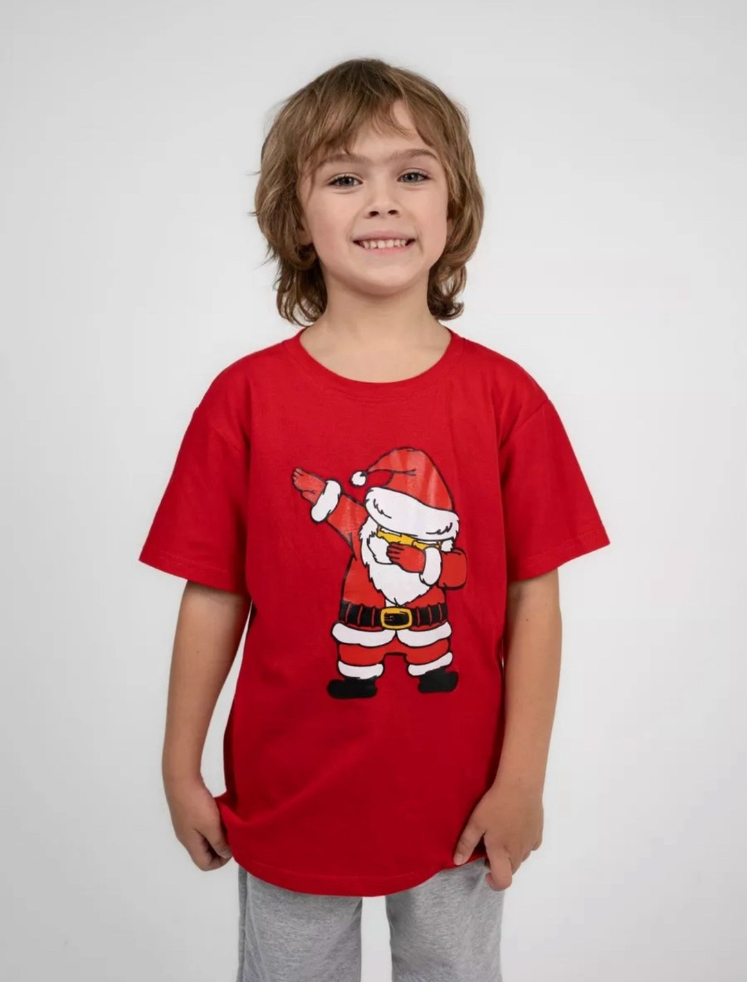 santa dab футболка 116,футболка новогодняя детская,футболка новогодняя,футболка детская printio санта с оленем цв. красный р. 116,футболка новогодняя хлопковая vika kids