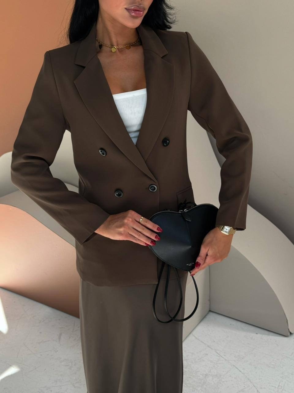 костюмы брючные,жакет двубортный "шоколад",жакет,брючный костюм женский деловой,пиджак