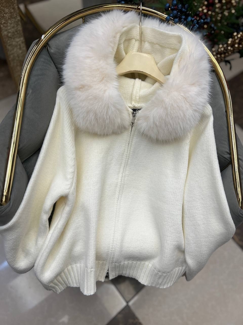 женский вязаный кардиган с капюшоном, свободный меховой воротник, однотонное пальто, дизайн на молнии,женский кашемировый кардиган свитер с капюшоном верхняя,женский кашемировый кардиган с капюшоном,к