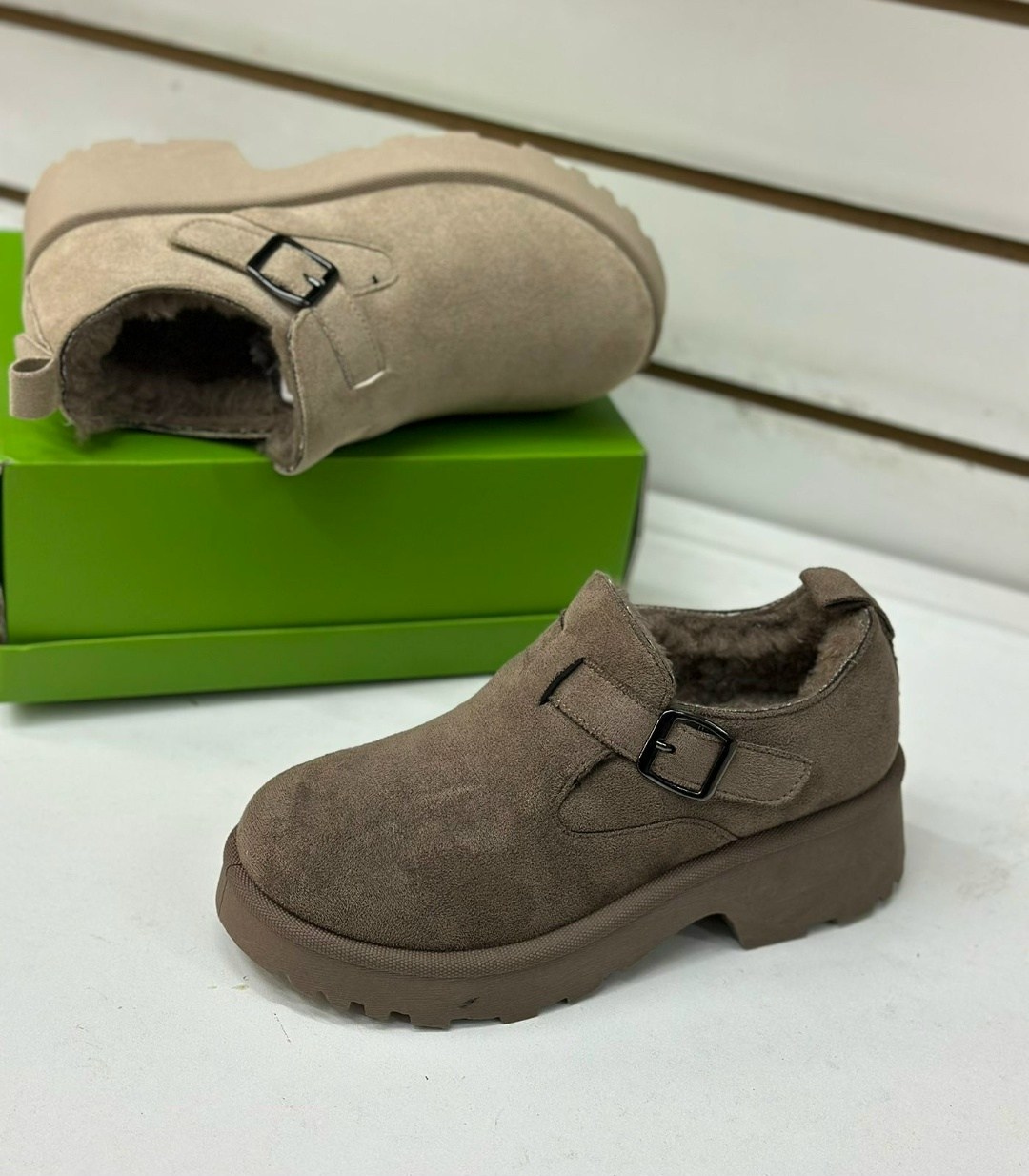 , женская,ботинки замш,мокасины замша,меховые замшевые туфли на плоской подошве на платформе