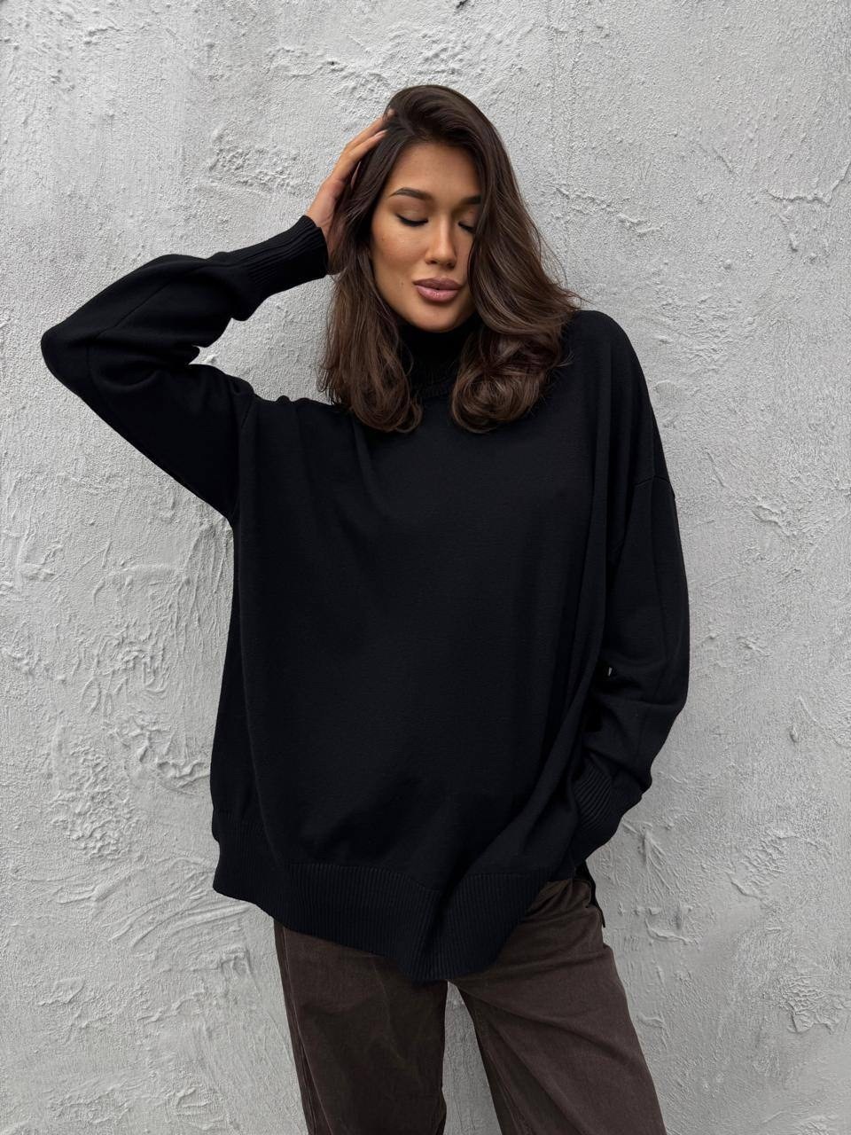 свитер с горлом оверсайз idp clo 256807230,свитер оверсайз джемпер,свитер оверсайз с высоким воротом,свитер с высоким воротом,свитер оверсайз с высоким воротником