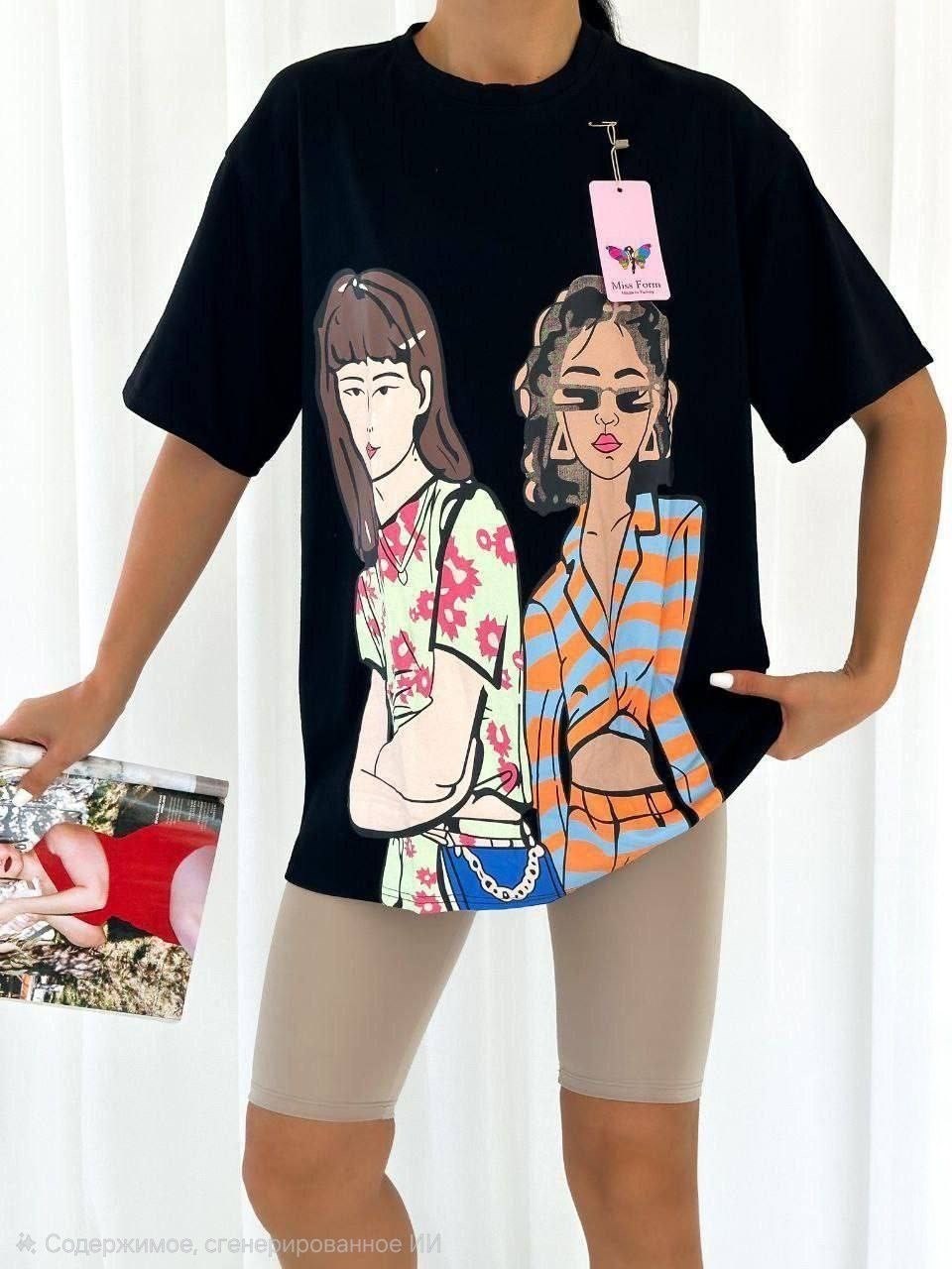 женская хлопковая футболка,футболка оверсайз с принтом,футболка стиль,футболки модные