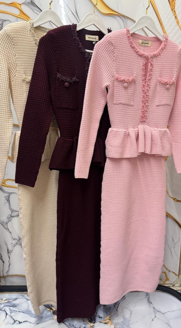 костюм трикотажный с юбкой макси emberens,трикотажный костюм с юбкой,вязаные костюмы,вязаный костюм с юбкой,женские костюмы с юбкой