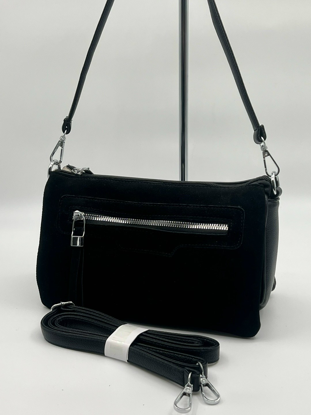 сумка женская,сумка замшевая,женская замшевая сумка,сумка v.fabbiano черная vf571926/224480,сумка женская замшевая черная