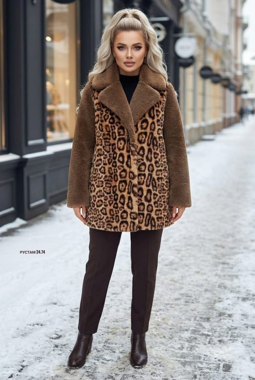 леопардовая шуба,леопардовая шуба из искусственного меха,шуба леопардовая искусственная,шуба женская,эко шуба леопард