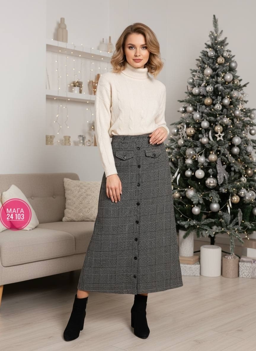 юбка,теплая юбка,серая юбка,юбка в клетку,юбка женская