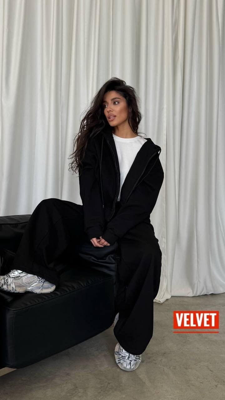 костюм спортивный со штанами палаццо и зип худи micca 362772883,костюм оверсайз с бомбером,cпортивный костюм женский на флисе,женский костюм,костюм спортивный со штанами палаццо и зип худи micca