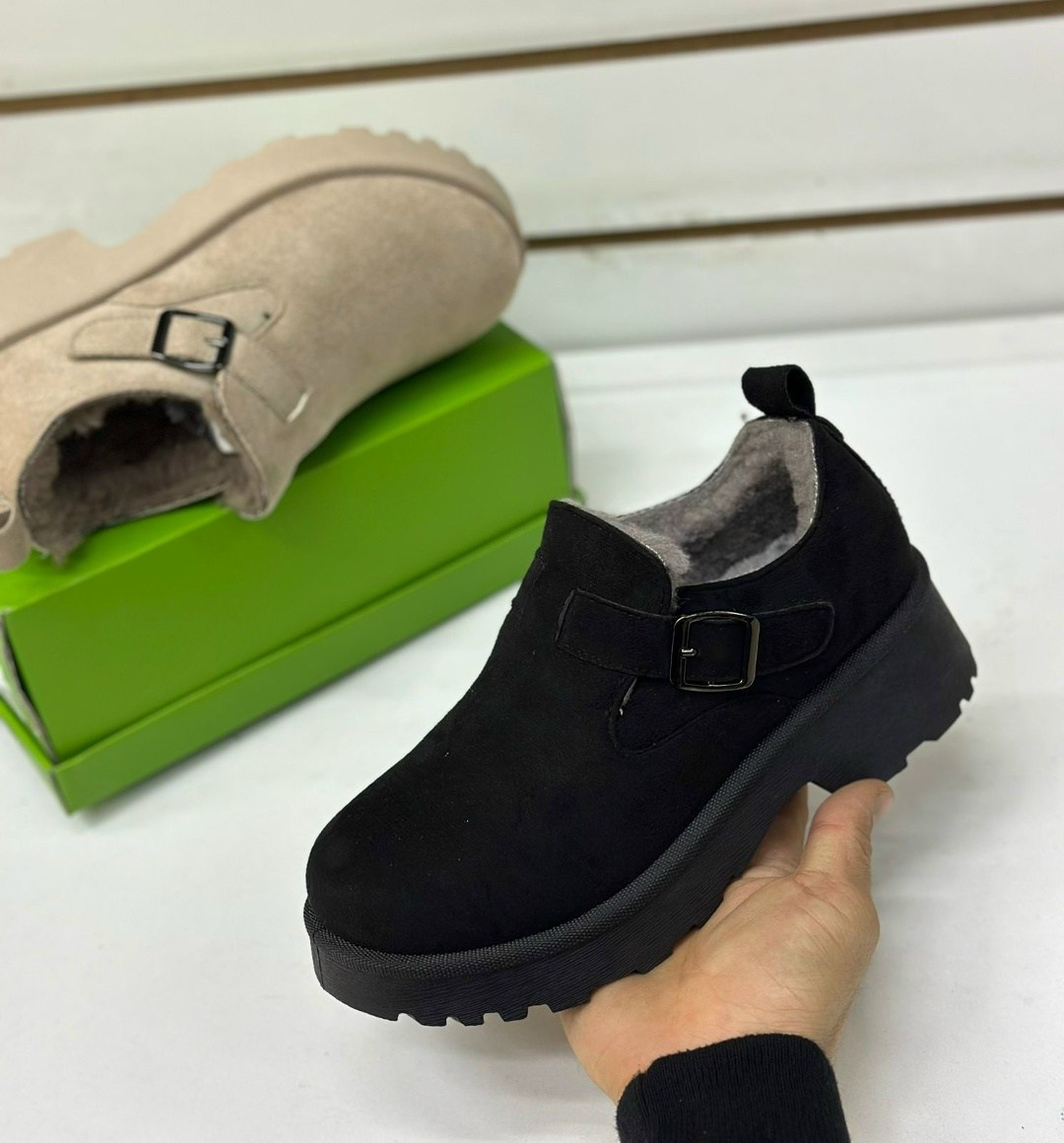 , женская,ботинки замш,мокасины замша,меховые замшевые туфли на плоской подошве на платформе