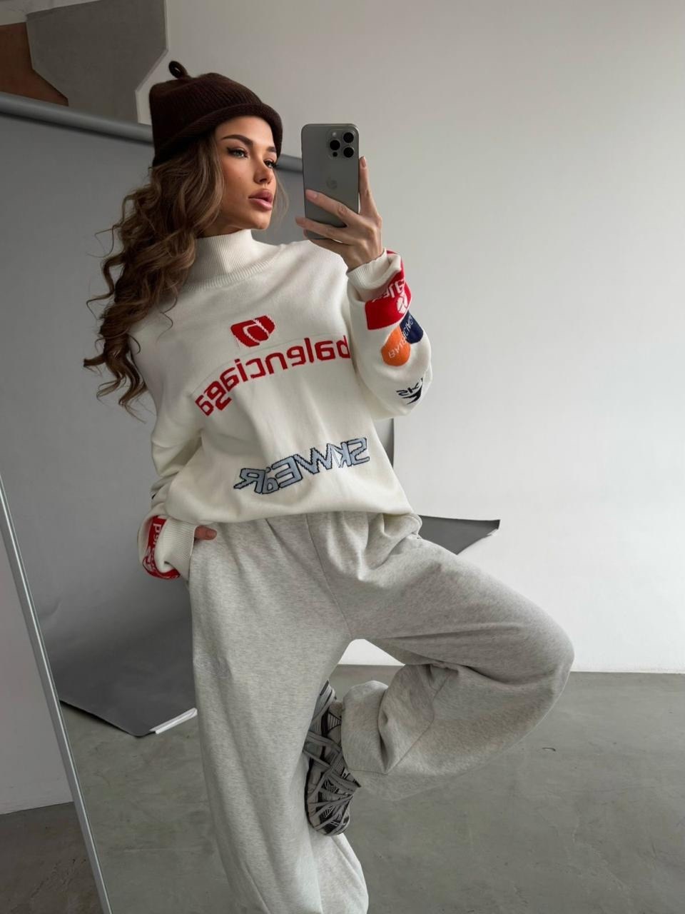 свитшот с начесом оверсайз базовый кофта only she,свитшот женская,свитшот balenciaga,свитшот,свитшот толстовка