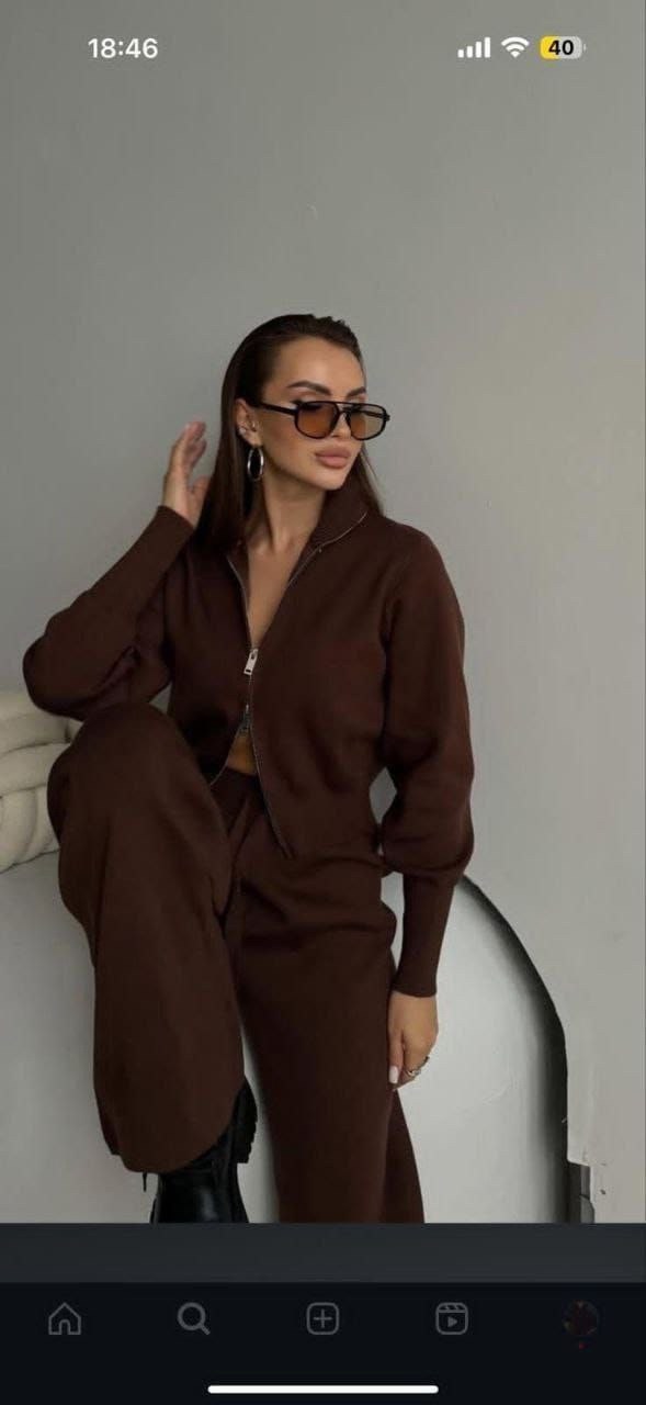 трикотажный костюм,женский костюм,костюм вязаный,костюм кашемировый,костюм трикотажный с брюками вязаный на молнии moreclo