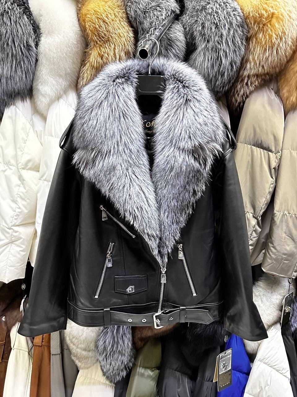 кожаная куртка с мехом,куртка натуральная кожа мех чернобурка,куртка с мехом,кожаная куртка с чернобуркой женская,кожанка с мехом