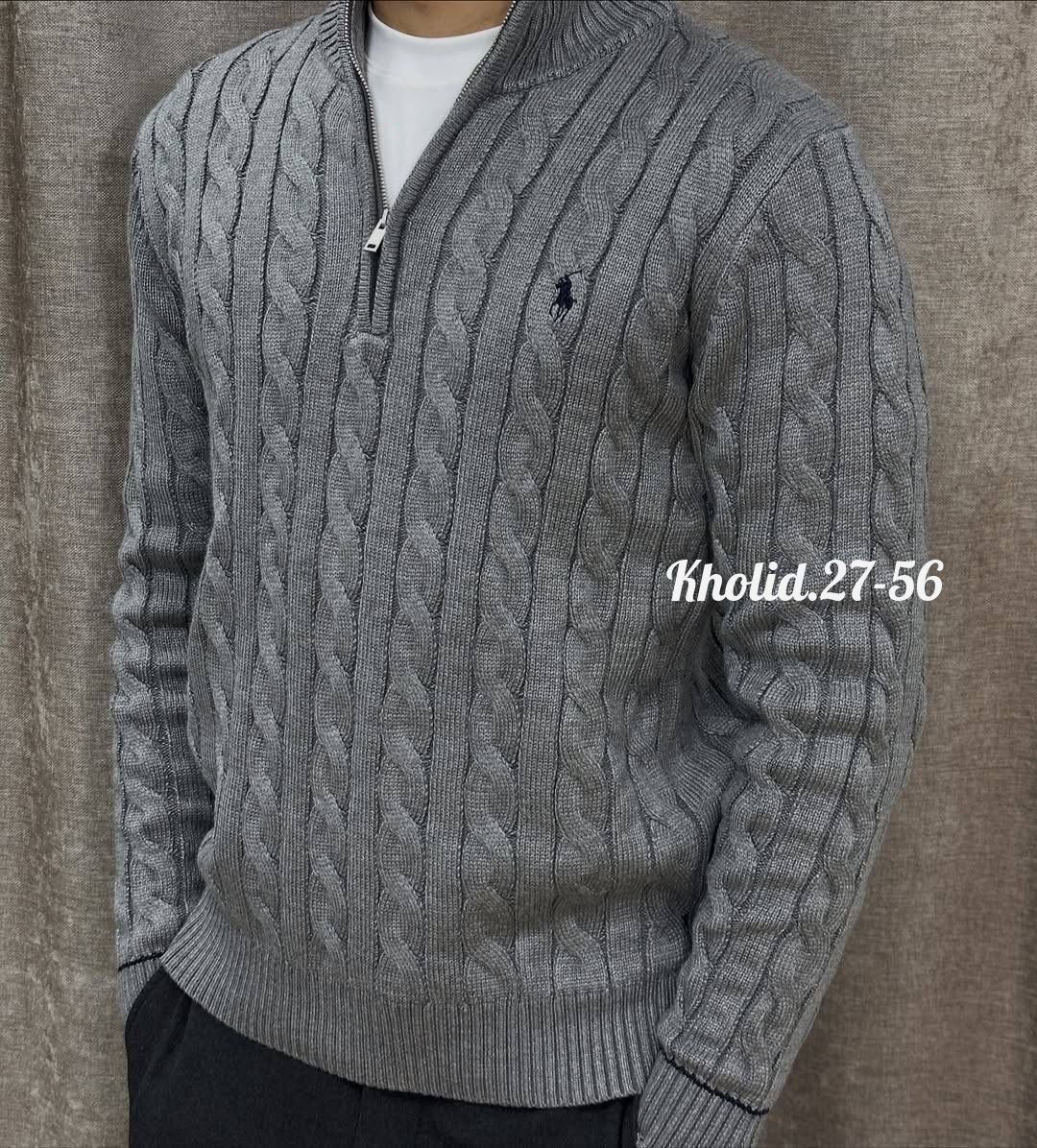 свитер для мужчин вязка,мужские кофты,джемпер мужской,свитер мужской polo ralph lauren вязаный с воротником на молнии синий,свитер для мужчин вязка арт.5528708