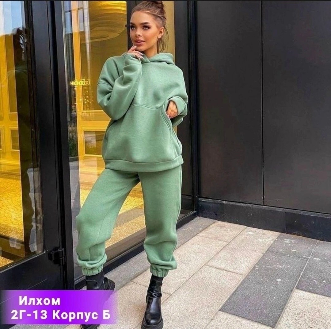 спортивный костюм на флисе женский,модные костюмы,костюм женский на флисе,костюм женский спортивный утепленный толстовка и штаны арт. 1439051,женский спортивный костюм