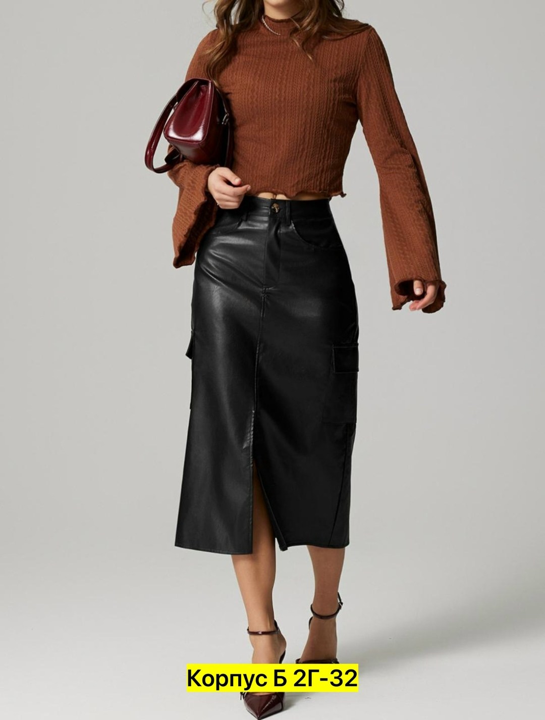 кожаная юбка,юбка из экокожи,юбка женская,стильная юбка,юбка кожаная миди
