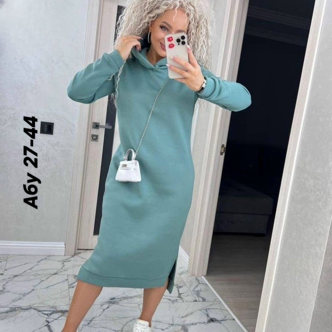 теплое платье с капюшоном,платье-худи,платье с капюшоном,спортивное платье с капюшоном,платье женская