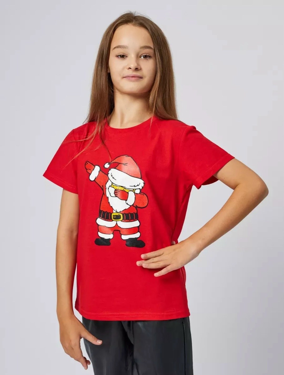 santa dab футболка 116,футболка новогодняя детская,футболка новогодняя,футболка детская printio санта с оленем цв. красный р. 116,футболка новогодняя хлопковая vika kids