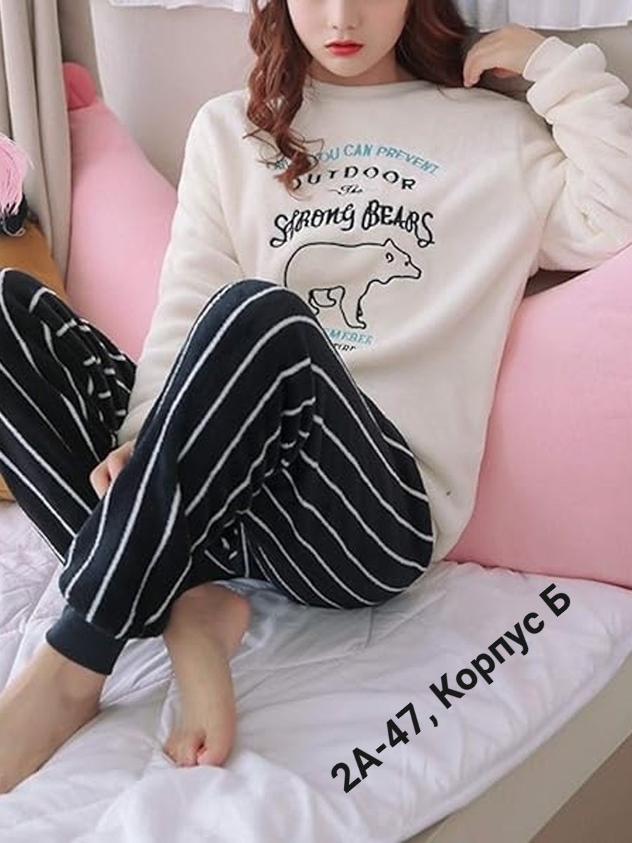 пижама женская теплая плюшевая,пижама женская теплая,комплект женской пижамы,корейские пижамы для девушек,зимняя пижама