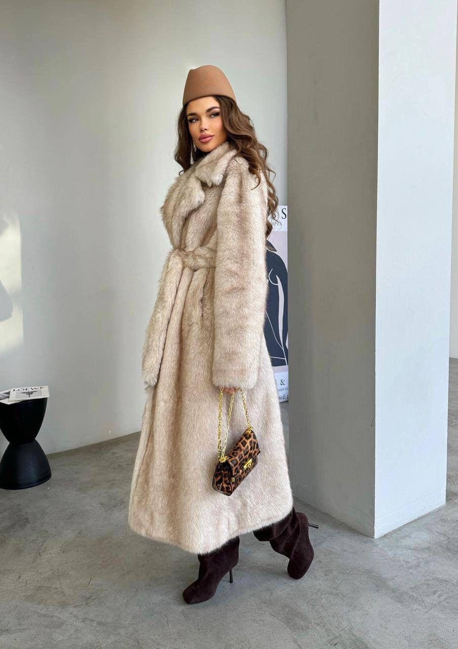 длинная бежевая шуба из эко-меха,шуба из экомеха,искусственная шуба,шубка,шуба из эко меха