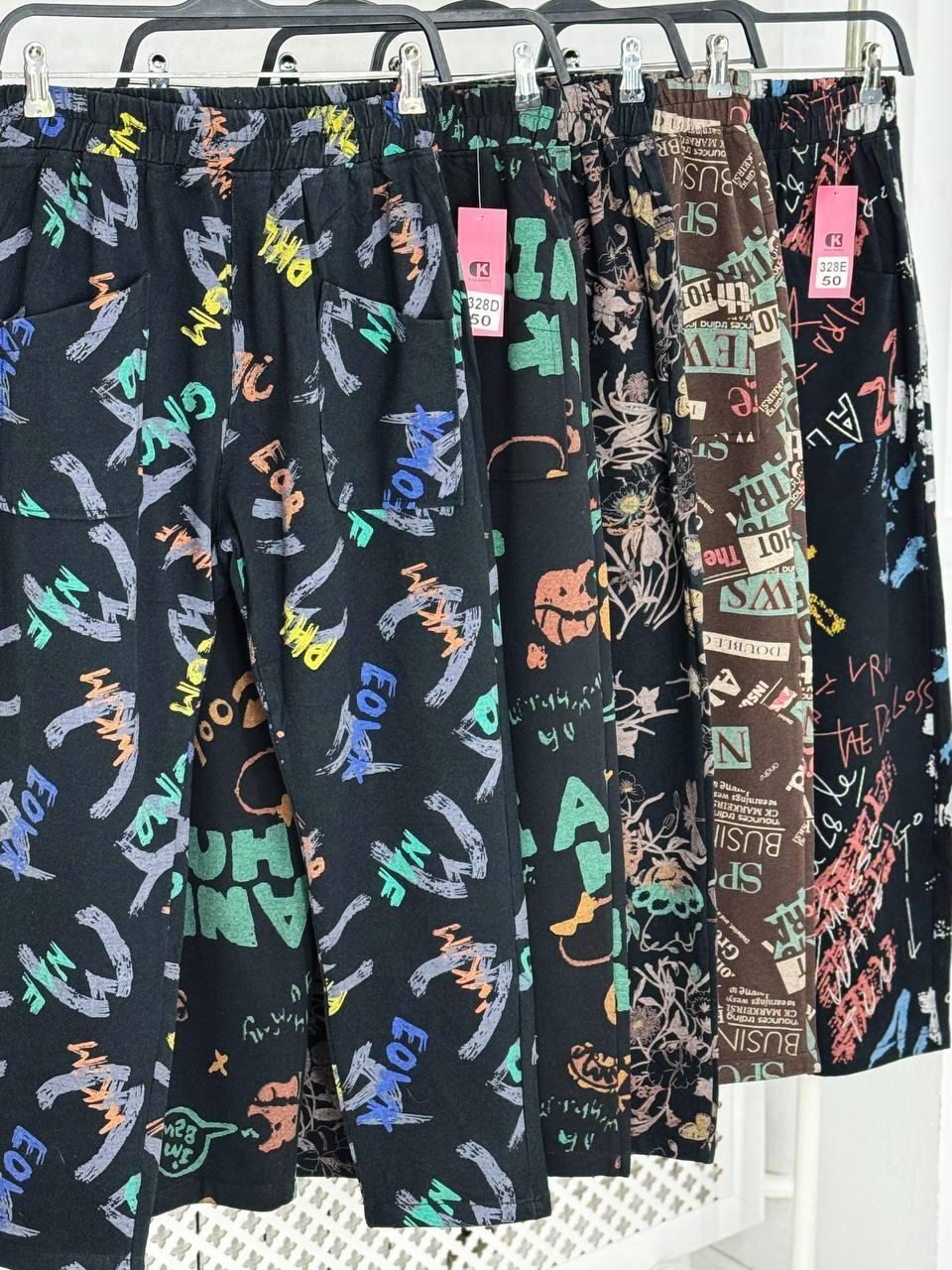брюки с принтом,штаны с принтом,летние брюки,брюки для подростка,штаны женские