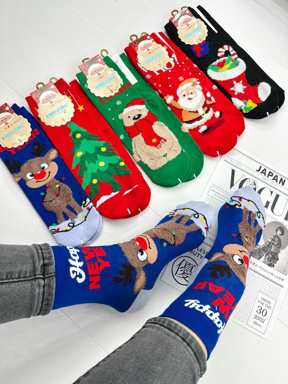 набор новогодние носки 5 пар подарочные 36-41 размером nice shop,набор новогодние носки 5 пар подарочные 36-41 размером,носки женские новогодние,носки новогодние набор,носки комплект 5 пар размер 41-4