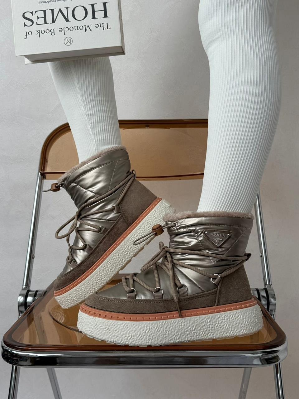 ,луноходы женские,луноходы женские diora,зимние ботинки tommy hilfiger на шнуровке metallic snowboot серебряный,луноходы