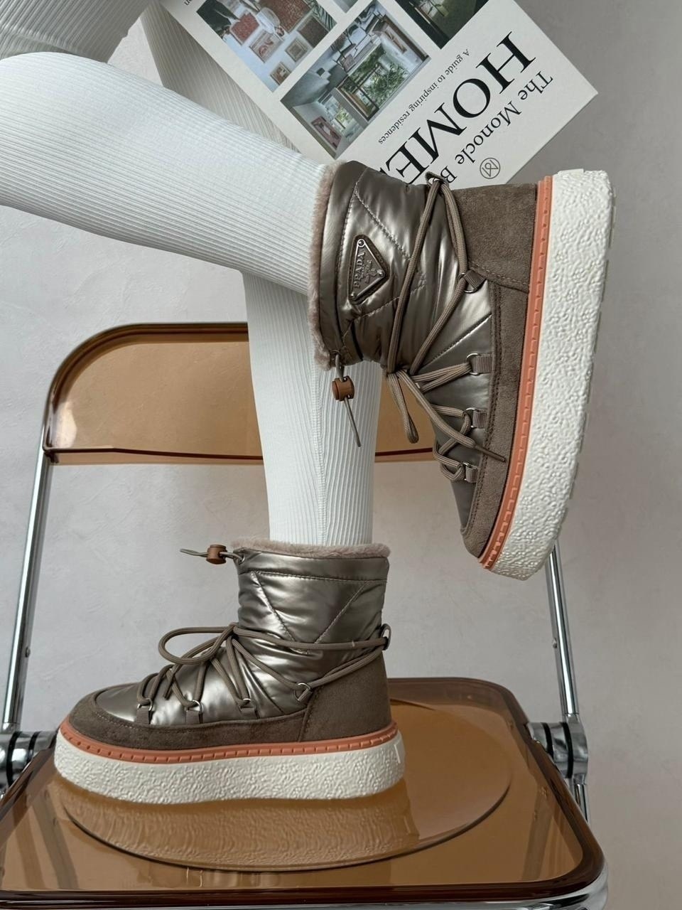 зимние ботинки tommy hilfiger на шнуровке metallic snowboot серебряный,bogner мунбуты луноходы,луноходы 23102155,луноходы 2338014,луноходы женские