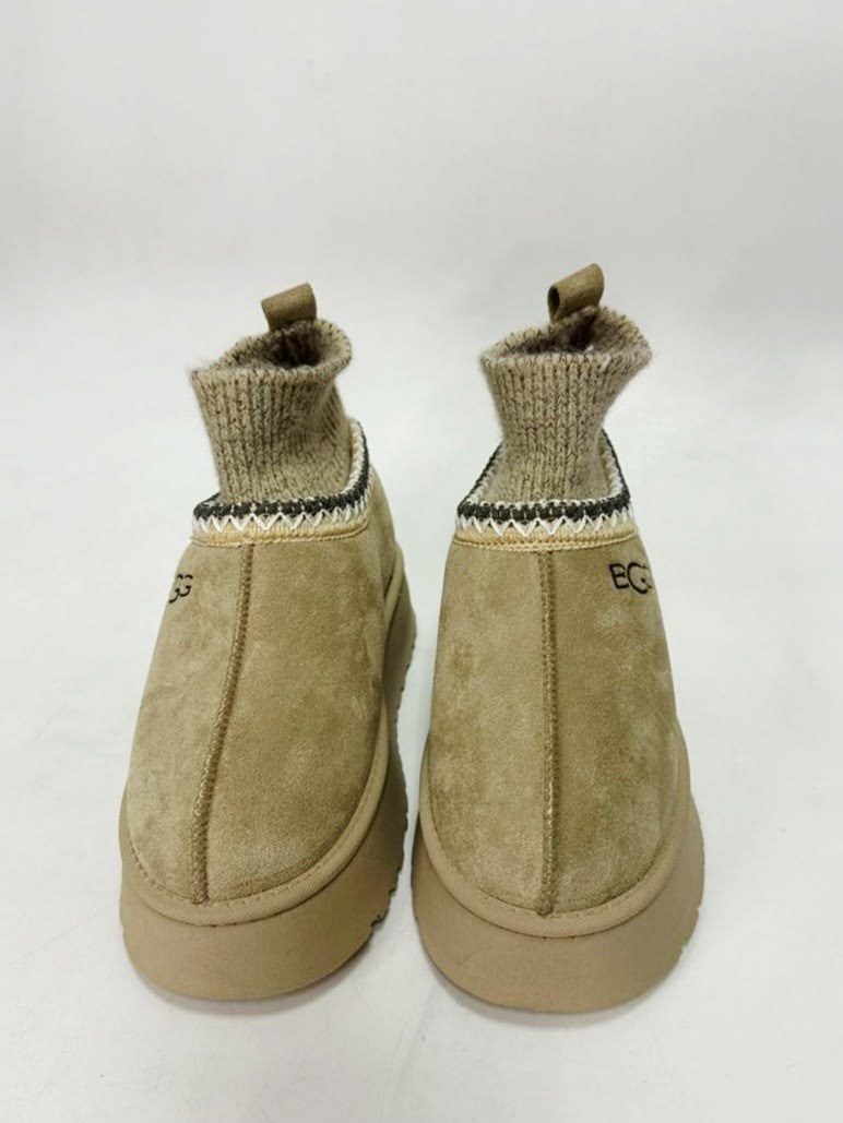 угги зимние tazz platform knit цвет светло-коричневый,женские угги,угги женские ugg,,угги зимние женские короткие на платформе с носочком elturmoda