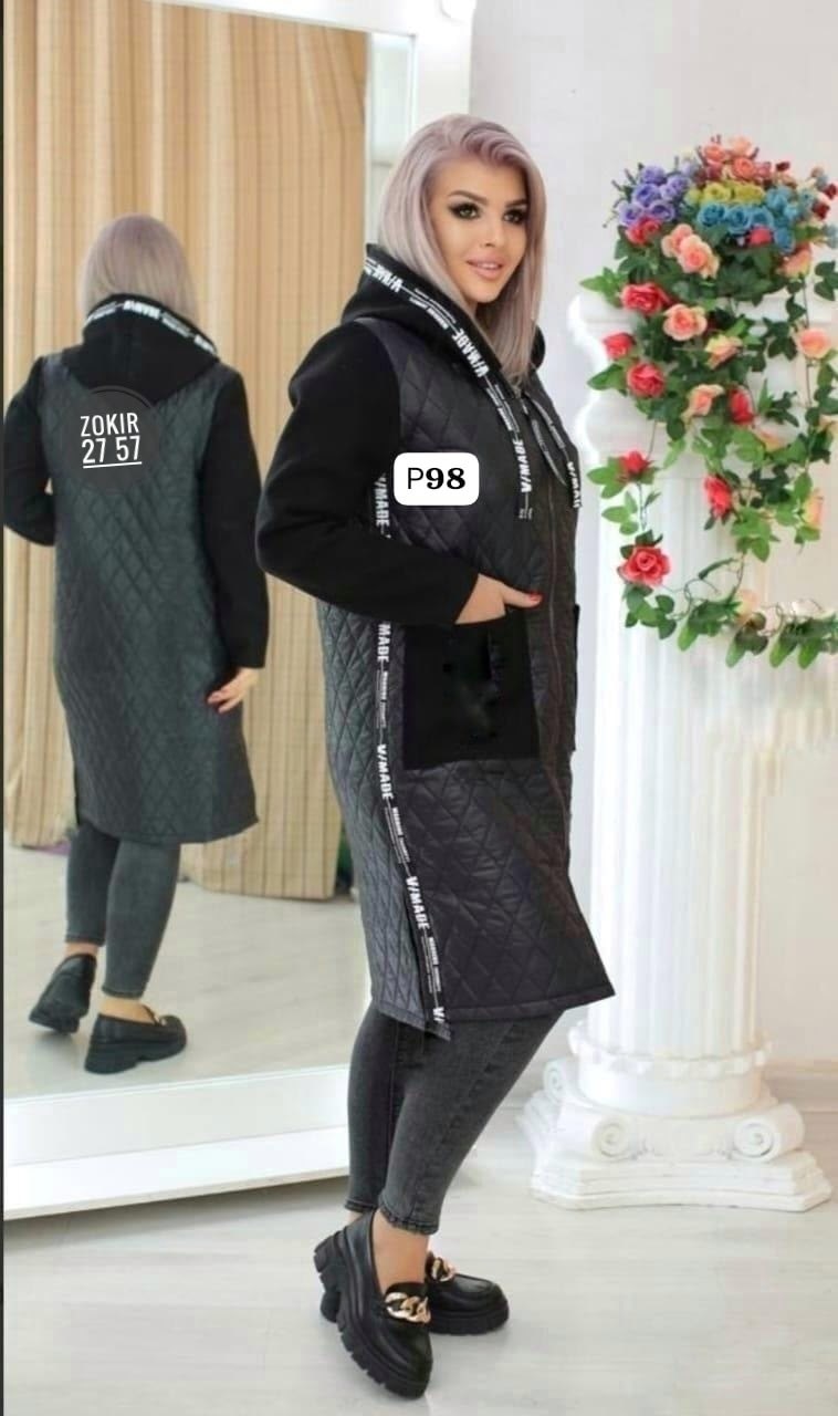 удлиненная куртка,куртка женская,куртка демисезонная,куртка комбинированная,куртка