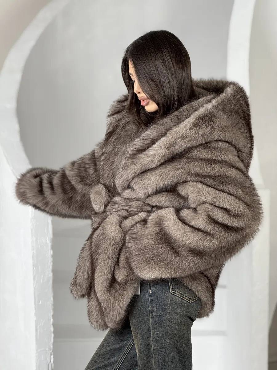 норковая шуба с капюшоном из куницы,норковая шуба с капюшоном,норковая шуба,шуба из искусственного меха под норку,женская норковая шуба с капюшоном