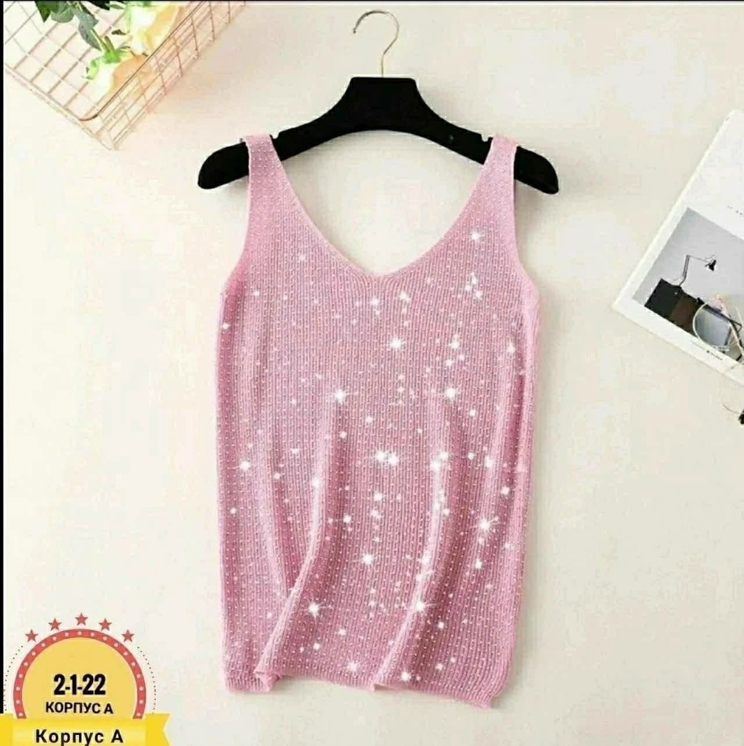 майка со стразами,женская майка,летние женские топы,женские топы,летние топы