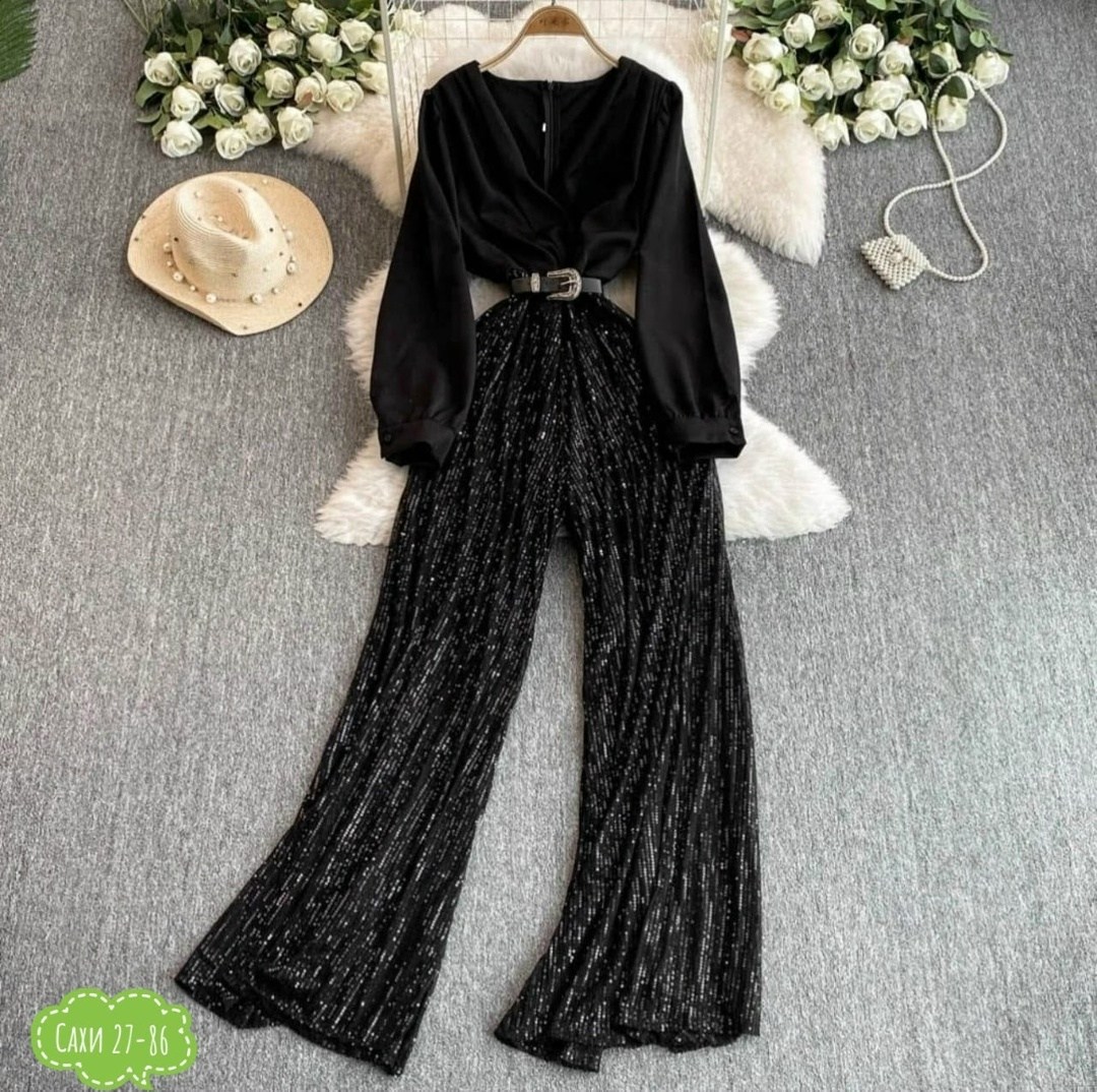 комбинезон с широкими штанинами,элегантные комбинезоны,женский модный комбинезон,элегантные женские комбинезоны,комбинезон брючный