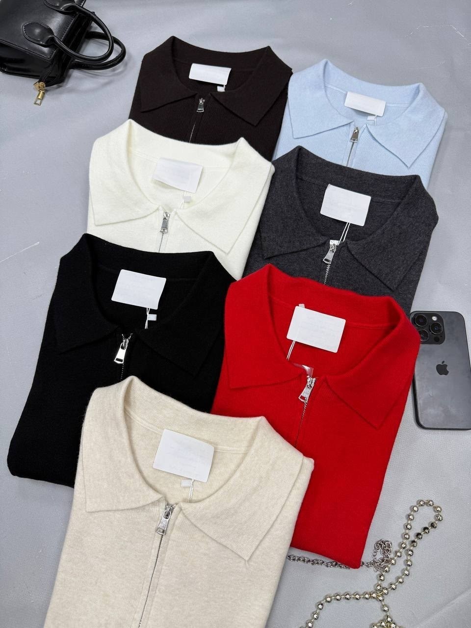 женская футболка поло,поло с замком,женская кофта,женская стильная футболка поло на короткой молнии,женская футболка