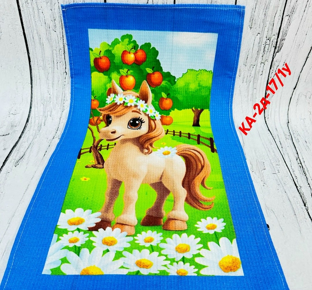 полотенца вафельные,полотенце "лошадки",полотенца,детские полотенца,вафельные кухонные полотенца
