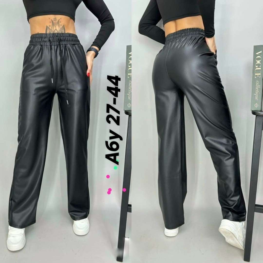 брюки кожаные палаццо,штаны кожаные,штаны из экокожи,женские штаны,брюки женские