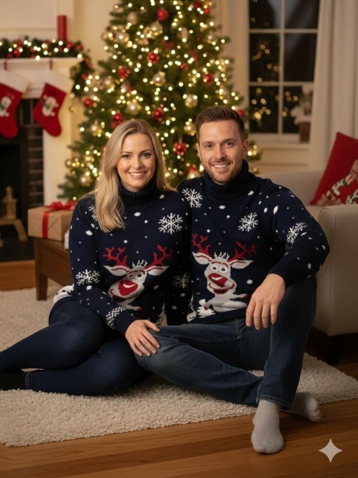 новогодний свитер,свитер с горлом новогодний с оленями вязаный family look plover,рождественские свитера,дизайн свитера,мужской свитер