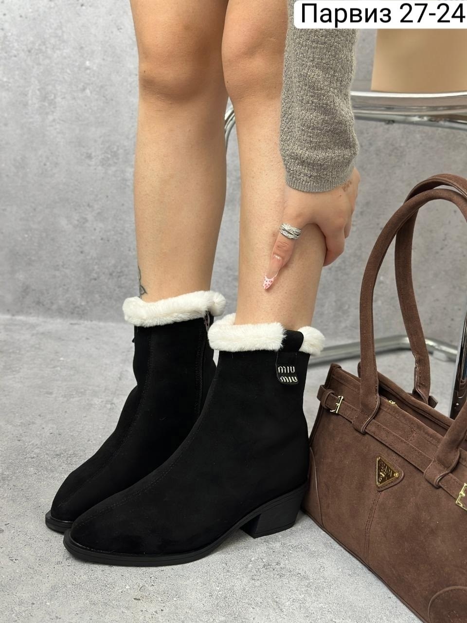 женская  зимняя,юничел замшевые зимние ботинки,,зимние женские сапоги,женская