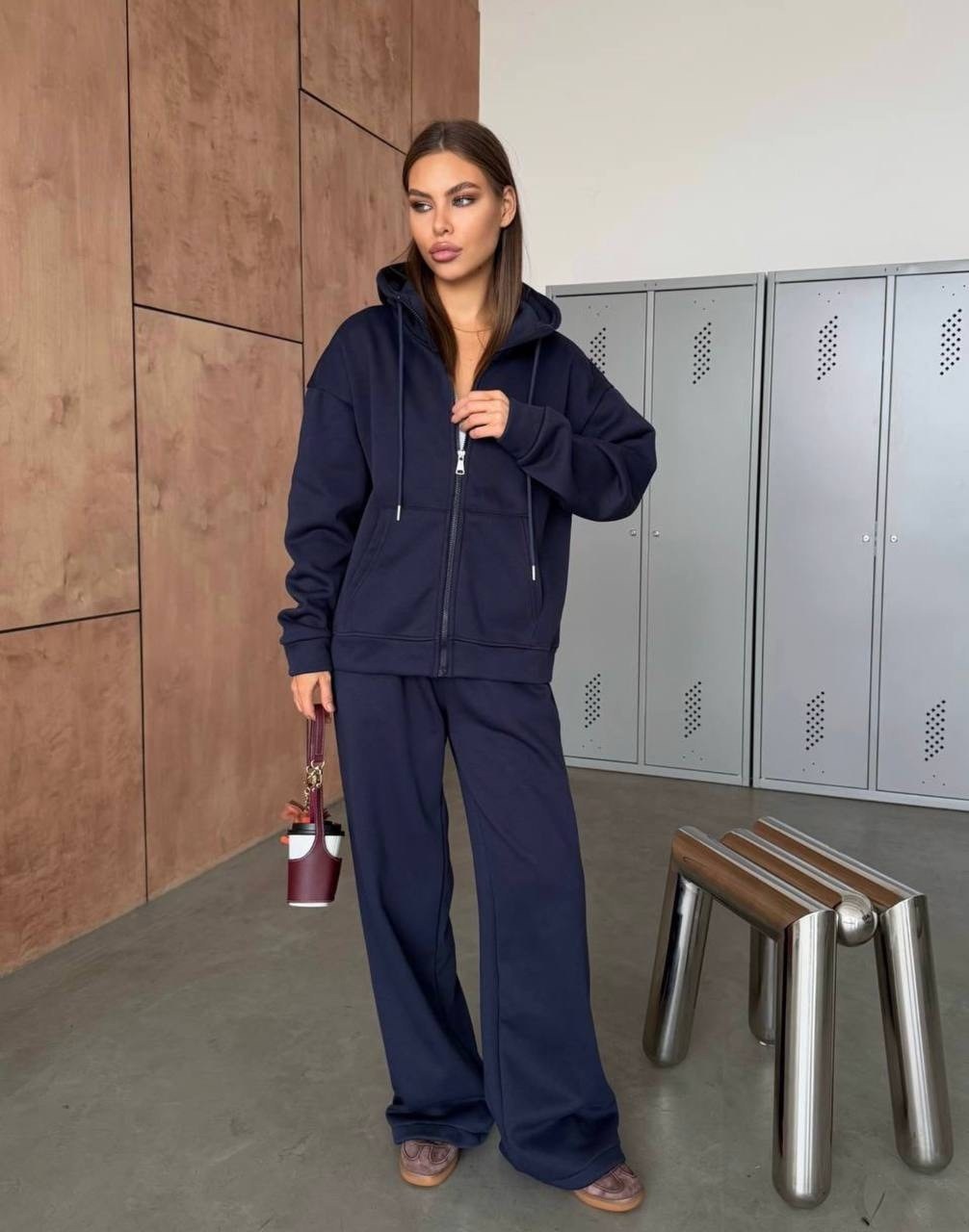 костюм спортивный,спортивный женский костюм,повседневный костюм синий,костюм спортивный с начесом теплый yuver цвет графит,костюм спортивный margo blues