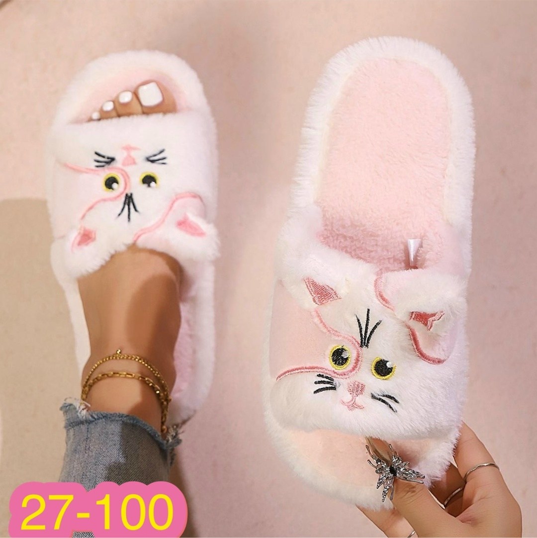 женские домашние тапочки с открытым носком,cat slippers женские легкие пушистые домашние тапочки,джум новые модные и милые кошачьи тапочки,тапки домашние женские с принтом кошки,домашние тапочки для ж