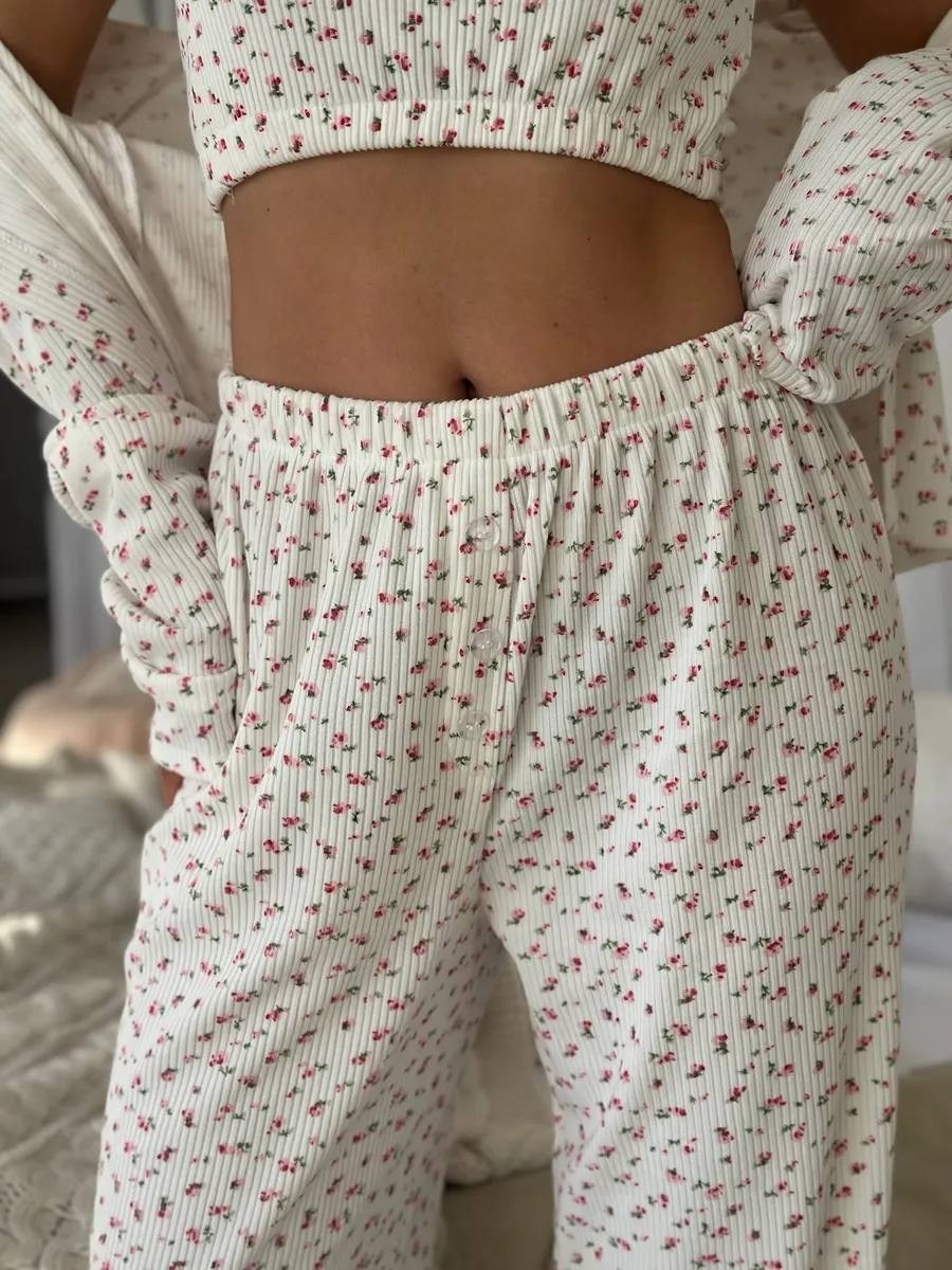 женская пижама,пижама 3 в 1 тройка со штанами lightly,женская пижама 3 в 1 тройка со штанами lightly 268117051,пижама женская комплект,пижама 3 в 1 тройка со штанами lightly цвет белый