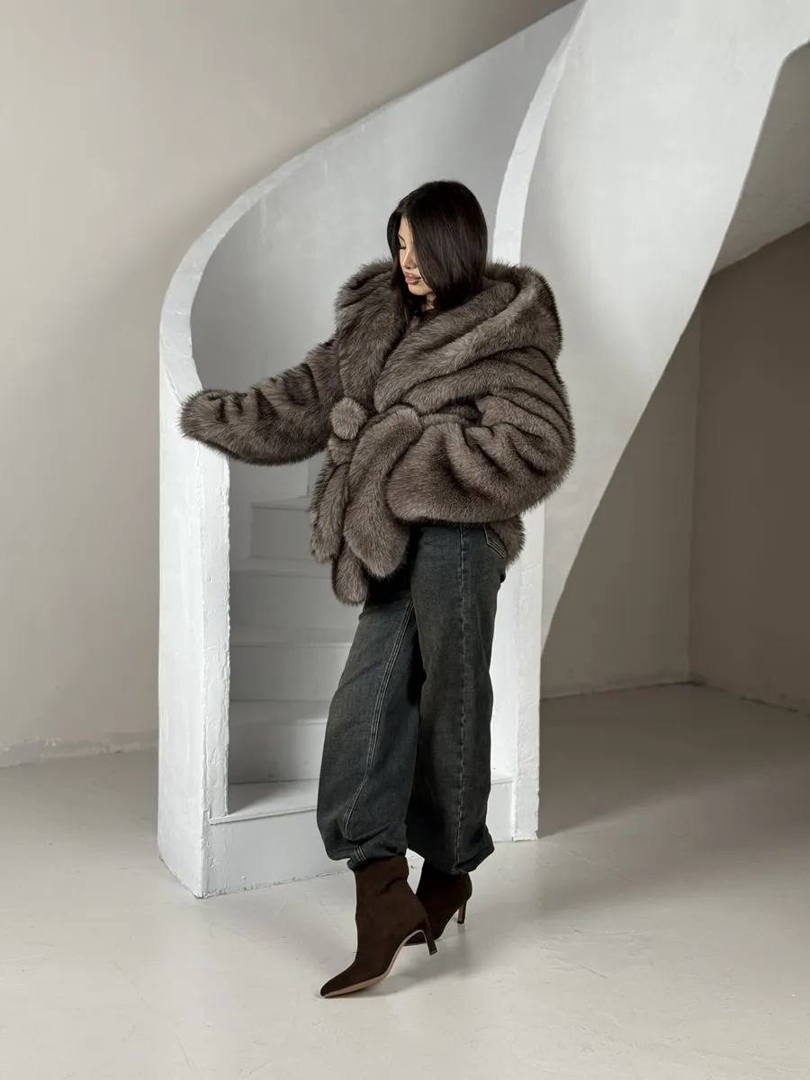 норковая шуба с капюшоном из куницы,норковая шуба с капюшоном,норковая шуба,шуба из искусственного меха под норку,женская норковая шуба с капюшоном