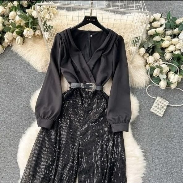 элегантные комбинезоны,вечерние комбинезоны,элегантные женские комбинезоны,комбинезон с широкими штанинами,блестящий комбинезон