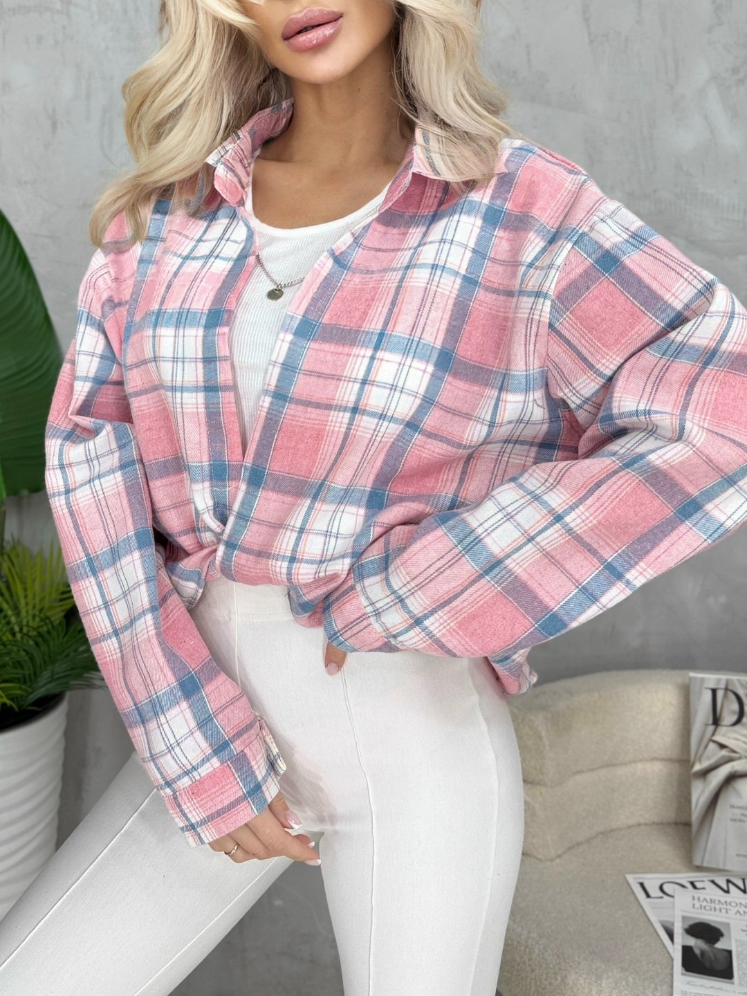 женская рубашка в клетку,рубашка в клетку женская оверсайз,рубашка оверсайз в клетку betrendy wear,рубашка в клетку оверсайз удлиненная nurbashopp,рубашка в клетку оверсайз удлиненная